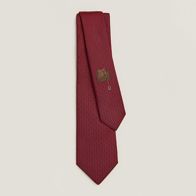 Hermes H letter men's new tie authentic